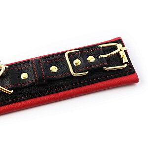 Наручники Devi из эко-кожи с золотой фурнитурой